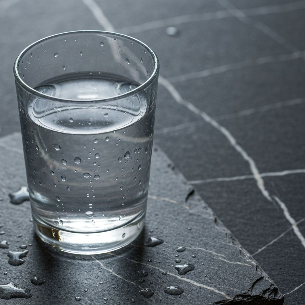 Fresh water and natural hydration with artistic textures on stone surface